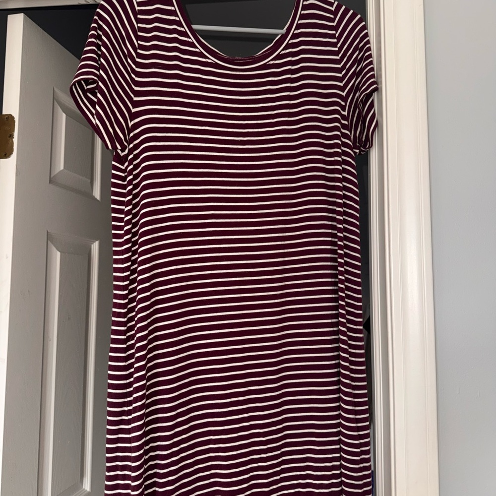 Hollister Red and White Striped Dress